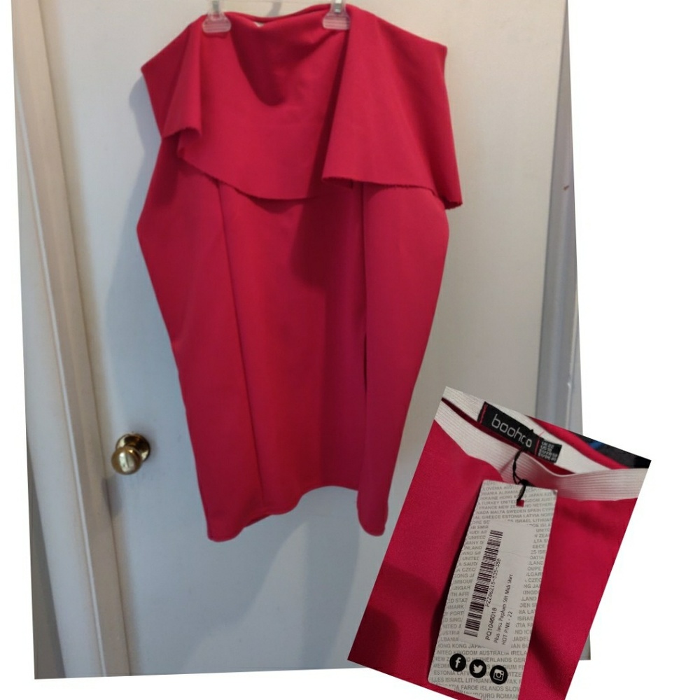 Hot Pink Peplum Skirt from Boohoo